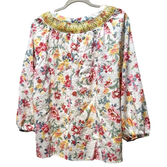 Boho Floral Women's Top with Yellow Accents Size 3X I.N. Studio Hippie Cottage - Picture 8 of 15